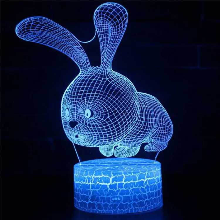 Кот Usb Led 3d светильник Детская комната Собака банк питания 3d Светодиодная лампа светильник для детской комнаты детская комната украшение 3D ночной Светильник - Испускаемый цвет: 7 color change