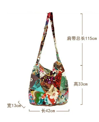Thai Monk Buddha Cotton Sling Crossbody Messenger Bag Shlouder Purse Hippie Hobo  (1)