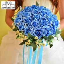 Perfectlifeoh Свадебный букет buque de noiva роза цветок 6 цветов искусственные цветы для невесты Руки держа розы цветок