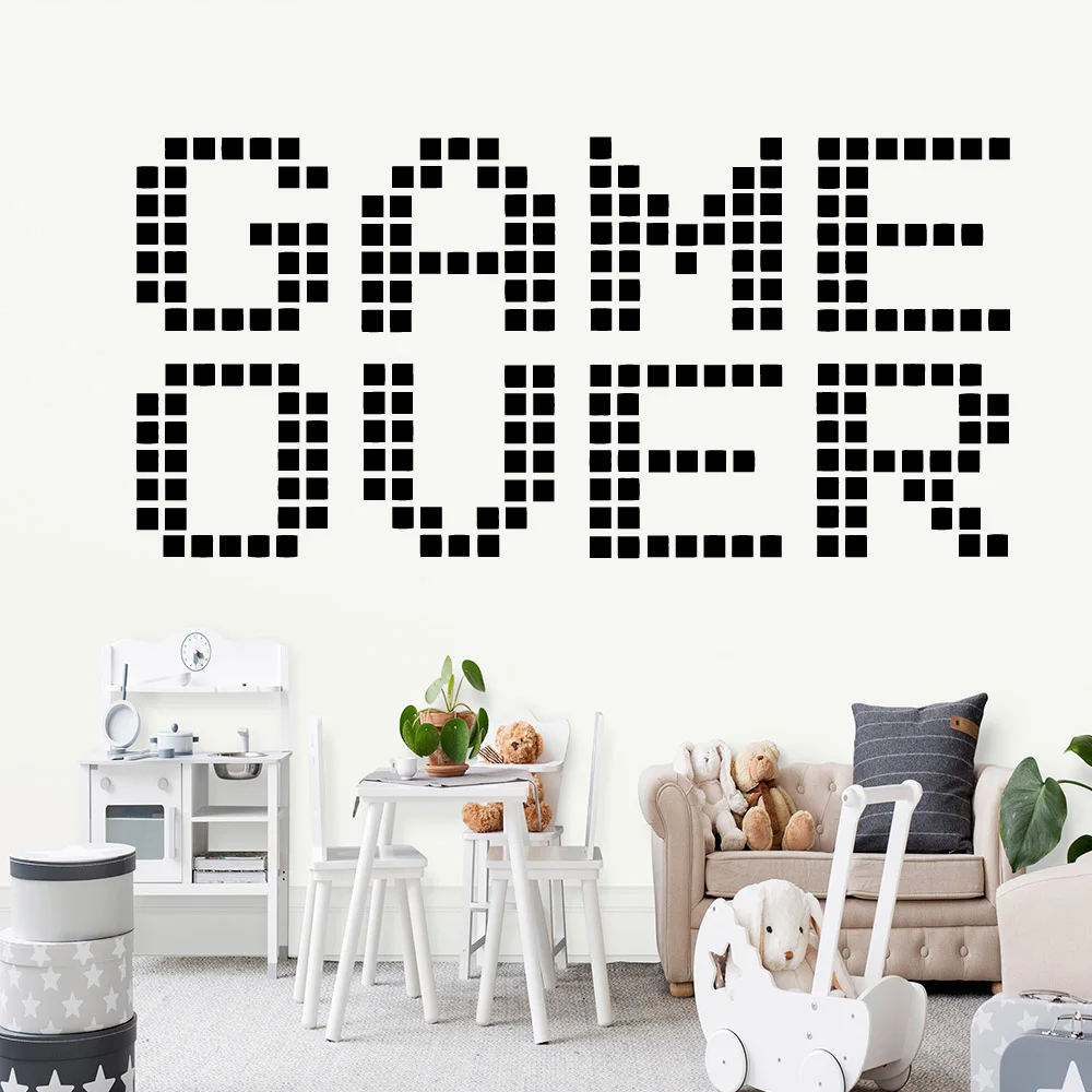 

Cartoon game over Wall Stickers Self Adhesive Art Wallpaper for Living Room Company School Office Wall Decoration Murals