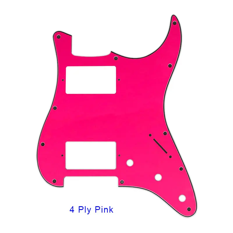 Pleroo гитарные аксессуары накладки с 11 винтами для fender standard ST HH гитара Stratocaster с PAF Humbucker многоцветный - Цвет: 4 ply pink