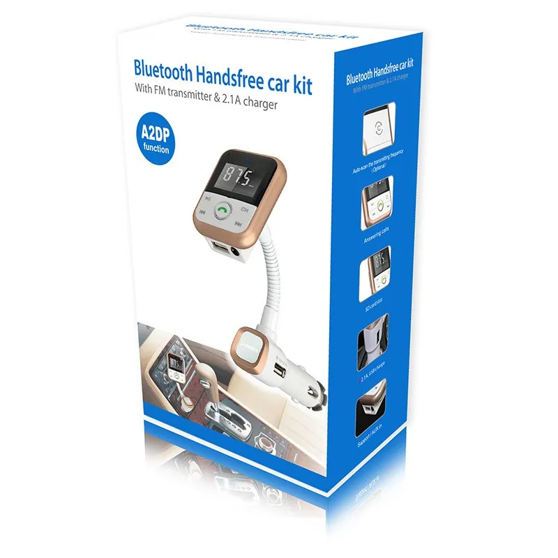 Автомобиль Bluetooth комплект карт SD Mp3 плеер и Зарядное устройство fm-передатчик многофункциональный автомобильный fm-трансмиттер 3 в 1