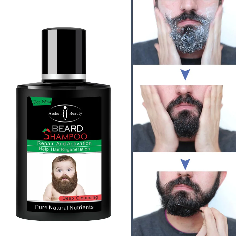

Men Beard Washing Shampoo Deep Cleansing Nourish Natural Repair Activation Luster Foam Care Fluid Beard Barbe Care NEW ARRIVAL