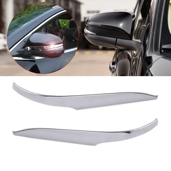 

DWCX 2Pcs Left + Right Car Chrome Plated Rear View Side Mirror Strip Trim Decoration Fit for Toyota Highlander 2015 2016 2017