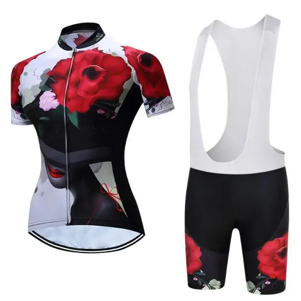 Лето, женская форма для велоспорта с коротким рукавом, женский комплект одежды для велоспорта, одежда для горного велосипеда, Джерси, гелевая подкладка, нагрудник, шорты, наборы - Цвет: Color 5