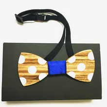 Деревянный галстук-бабочка галстук ручной работы галстук ретро полосатый галстук-бабочка с черной подарочной коробкой