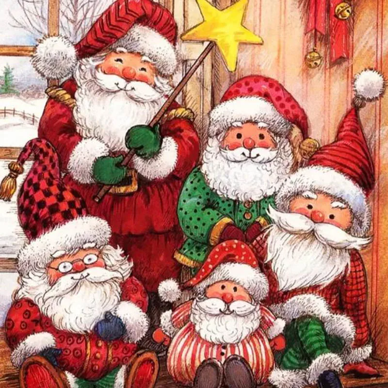 

Santa Claus 5D DIY Diamond Painting Cartoon Full Round Embroidery Home Room Decoration Mosaic Cross Stitch Christmas Card Gifts