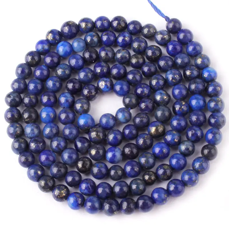 8,10, 12,20 мм круглые бусины с голубым лазуритом для самостоятельного изготовления ожерелья и браслетов 15 дюймов - Цвет: 3mm Round Smooth