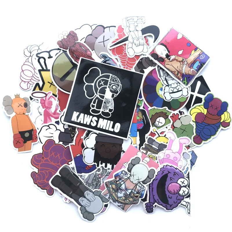 

65Pcs/Lot cartoons KAWS Toy 2019 waterproof stickers For Laptop Skateboard Luggage For DIY Styling Vinyl Home Decor Pegatina