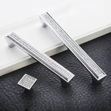 5'' 6.3'' 7.55'' Silver Gold Dresser Pull Glass Rhinestone Crystal Drawer Pulls Handle Knob Kitchen Cabinet Door Handles Knobs 3 75 5 6 3 crystal black drawer pull handle knob kitchen cabinet door handles knobs glass rhinestone dresser pulls decor