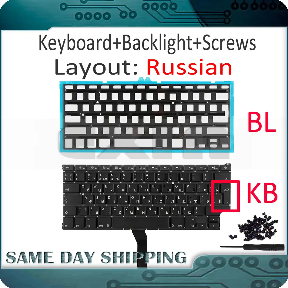 Replacement Notebook Keyboard Compatible for MacBook Air A1369 A1466 13.3 Inch perfk Laptop Keyboard with Backlight US Layout 2011-2015