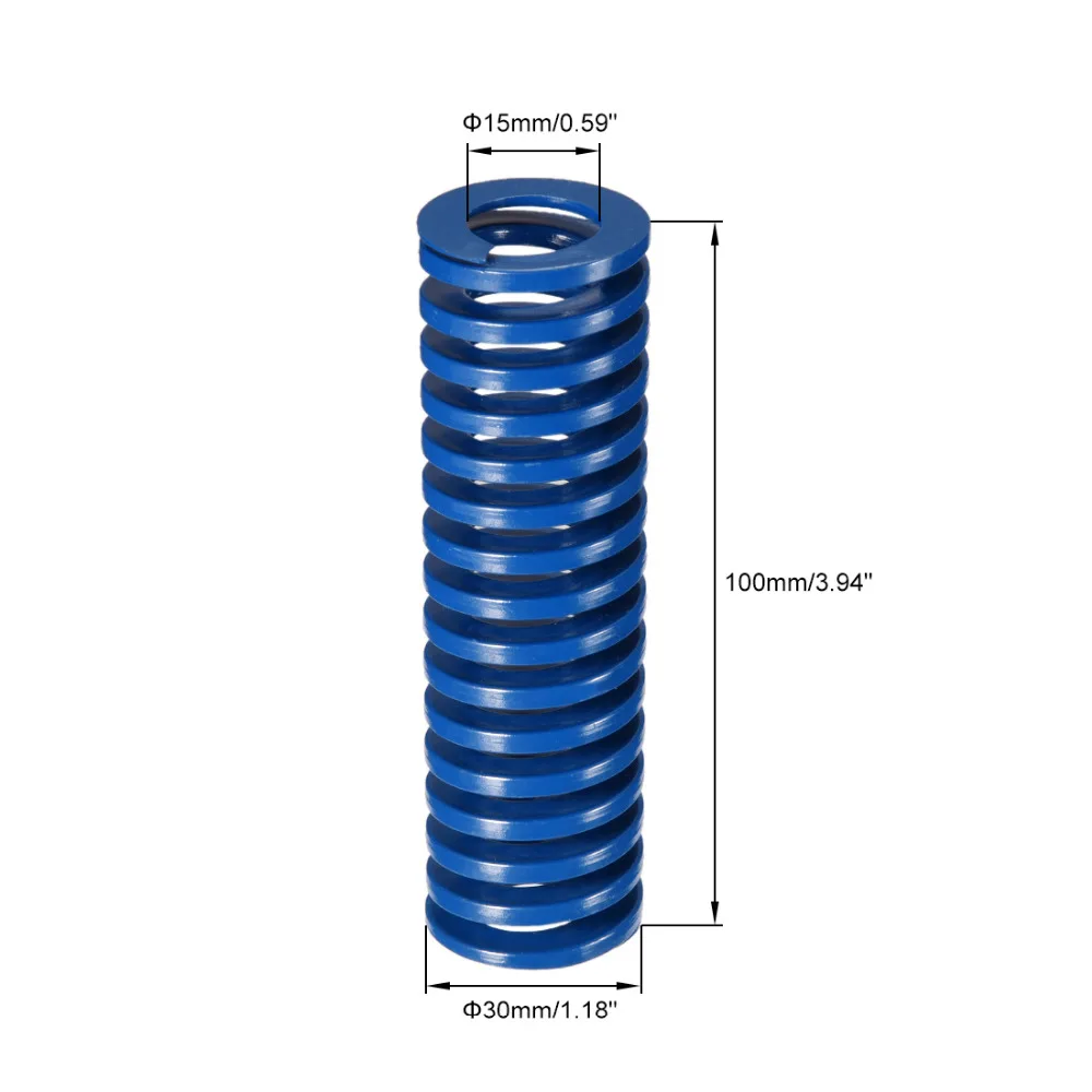 Uxcell 30 мм OD 100/150 мм длинная пружина спиральная штамповка для легких нагрузок пресс-форма штамповочные пружины синий для пластиковой впрыски 1 шт