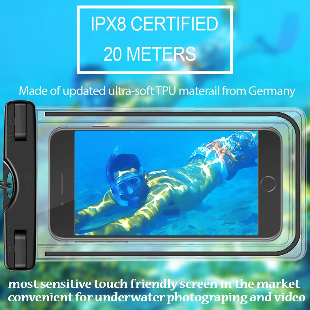 

Travel Swimming Waterproof Case For Konrow Easy Feel Underwater Luminous Phone Bag Case For Konrow Just5 5 inch Coque