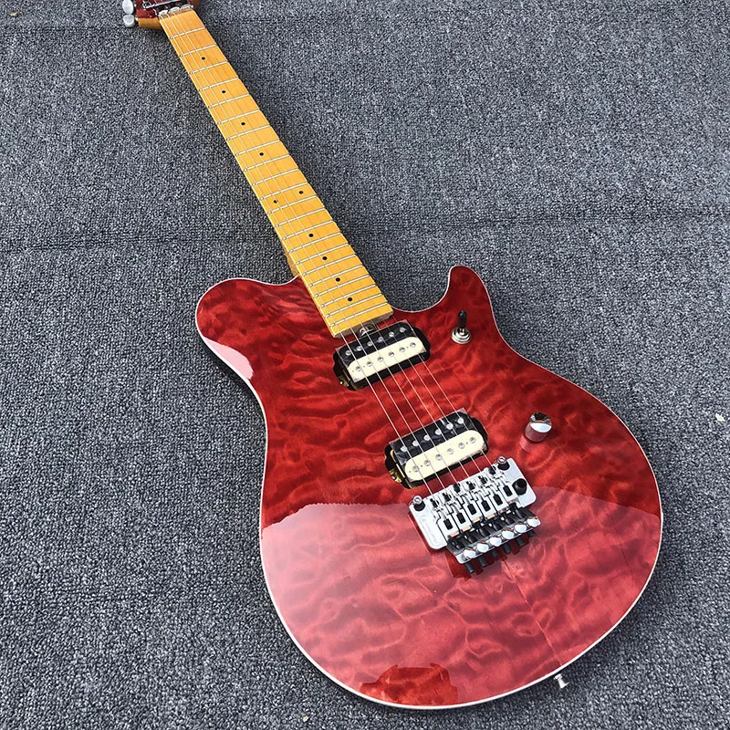 2019 высокое качество floyd rose Вольфганг электрогитары с покрытая кленом Топ