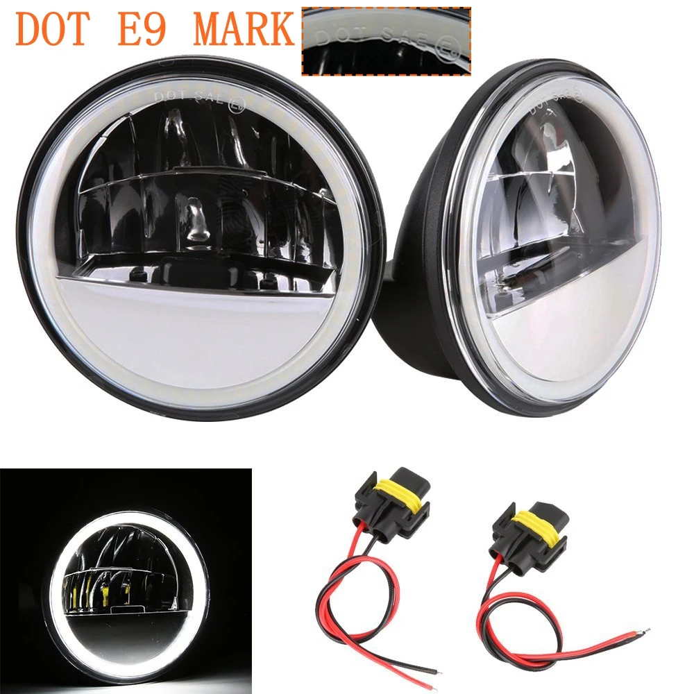 

4.5 Inch Reflector LED White Halo Fog Lights Passing Light For motor Motorcycle Round Led 4 1/2" Auxilary Drive Light