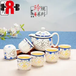 Керамическая Чай комплект, кунг-фу чайный сервиз, изысканный керамический Чай горшок, гайвань, Чай, посуда дорожный костюм кунг-фу чайный