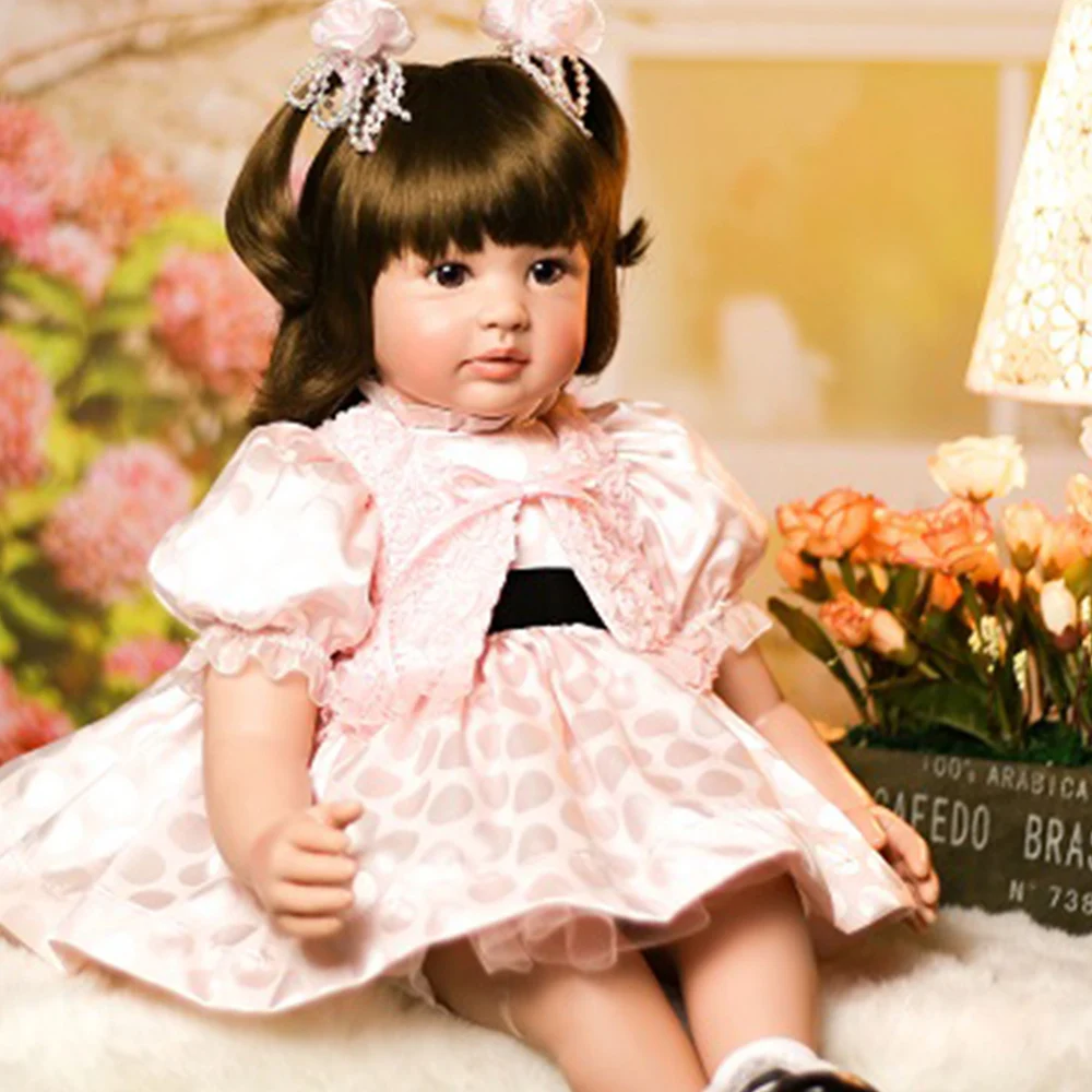 

24"60cm Bebes reborn silicone reborn baby girl dolls toys gift vinyl princess reborn toddler babies doll child birthday gift