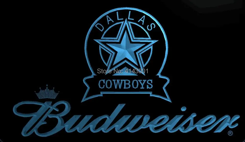 LS1924-b-Dalas-Cowboys-Budweisers-Bar-Neon-LED-Light-Sign Декор Бесплатная доставка Прямая поставка