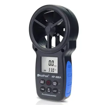 

HoldPeak HP-866A Portable Wind Speed Air Volume Meter Anemometer USB/Handheld with Data Logger Feature and Carry Bag 866A