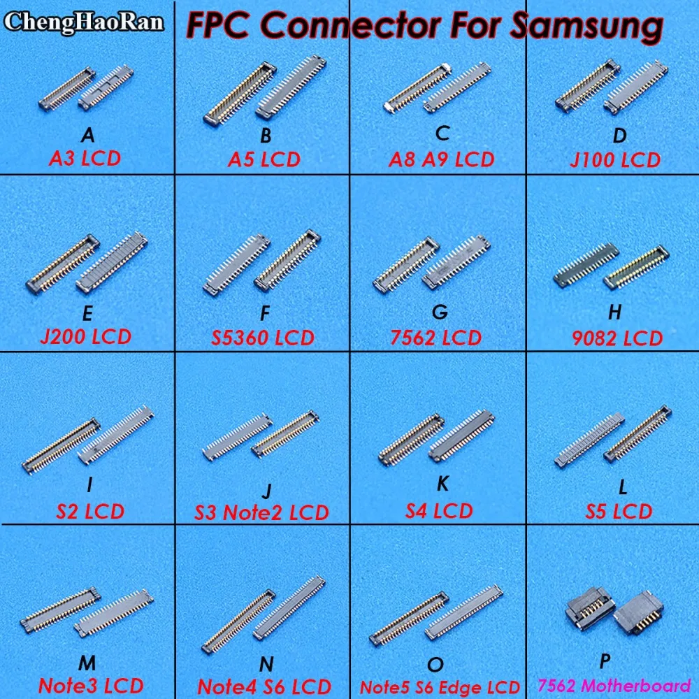 ChengHaoRan ЖК-экран FPC Разъем для Samsung A3 A5 A8 A9 J100 J200 Note 2 3 4 5 S3 S4 S5 S6 Edge на материнской