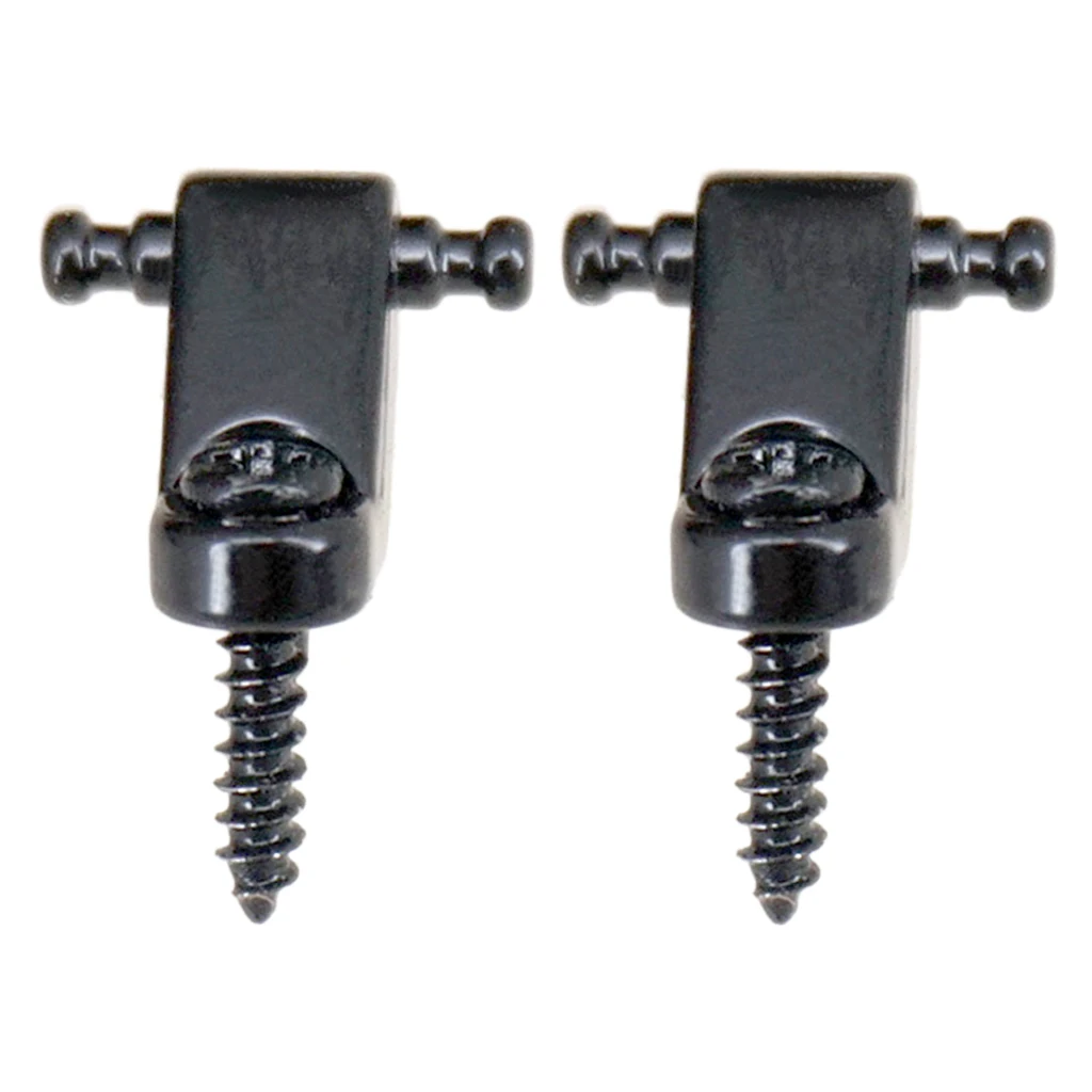 Durable Pack of 2 Black Electric Guitar Roller String with Screws Musical Instrument Parts