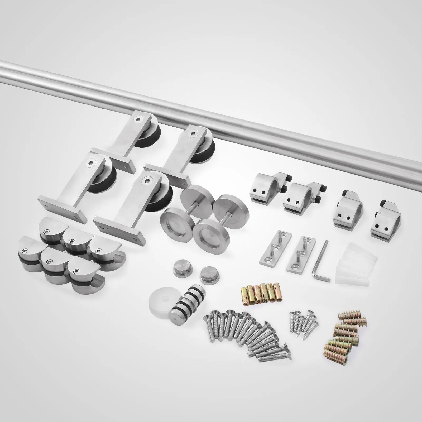 10FT Sliding Barn Door Track Hardware Set Country Kit Glass Wood