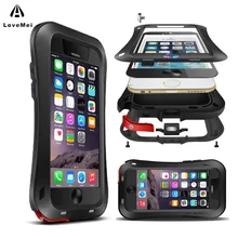 For iPhone 6S Case Elegant S Style Waterproof Shockproof Rugged Tempered Gorilla Glass Premium Metal For