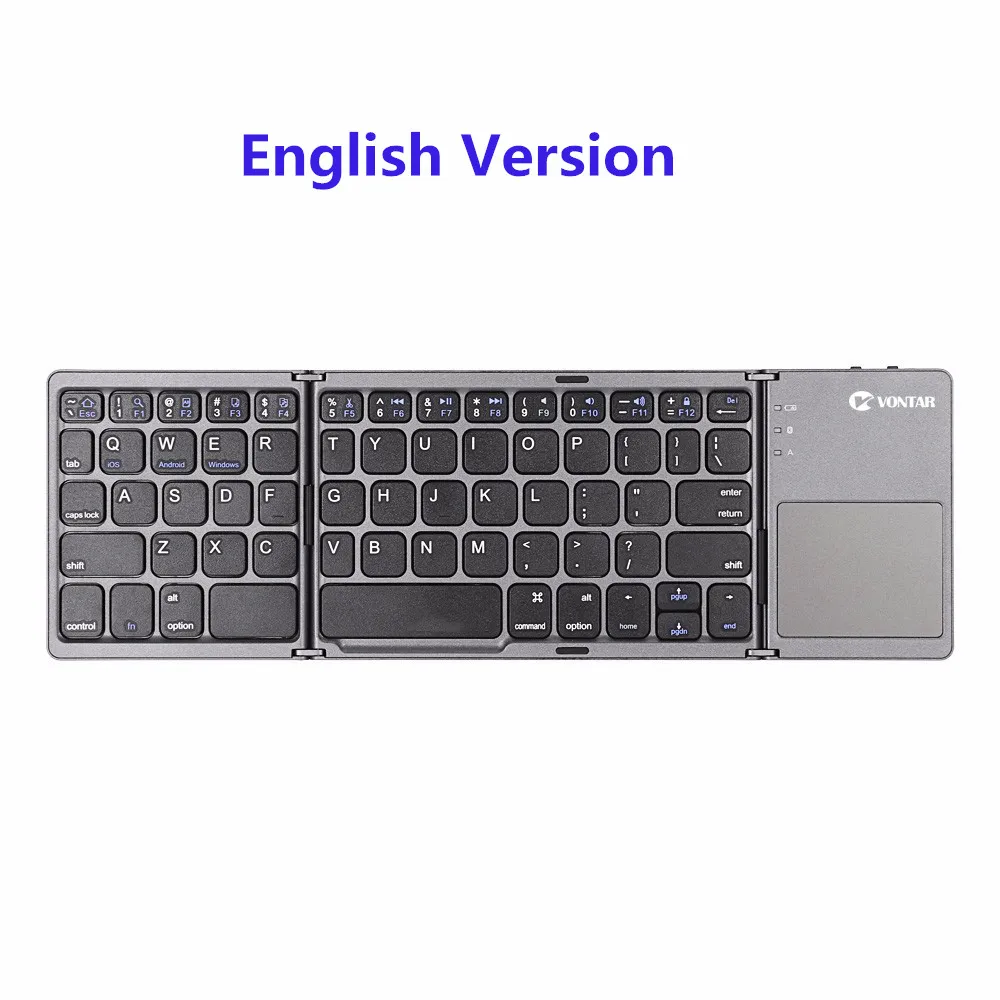 Portátil dobrável teclado bluetooth sem fio recarregável