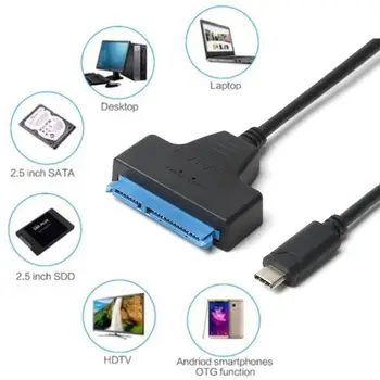 

20cm USB 3.1 Type C to SATA III HDD SSD Adapter Cable For 2.5'' SATA Hard Drives 6Gb/s For Maxbook Newest Laptop Computer