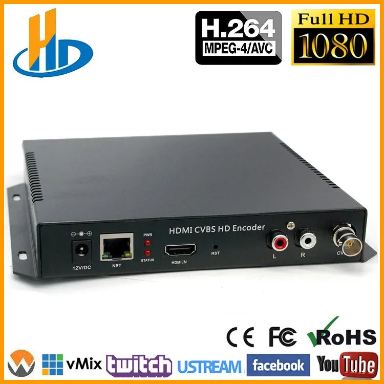 HD H.264 HDMI +CVBS AV Composite BNC SD Video Encoder Support Youtube Facebook Ustream Wowza Live streaming Broadcast Via RTMP