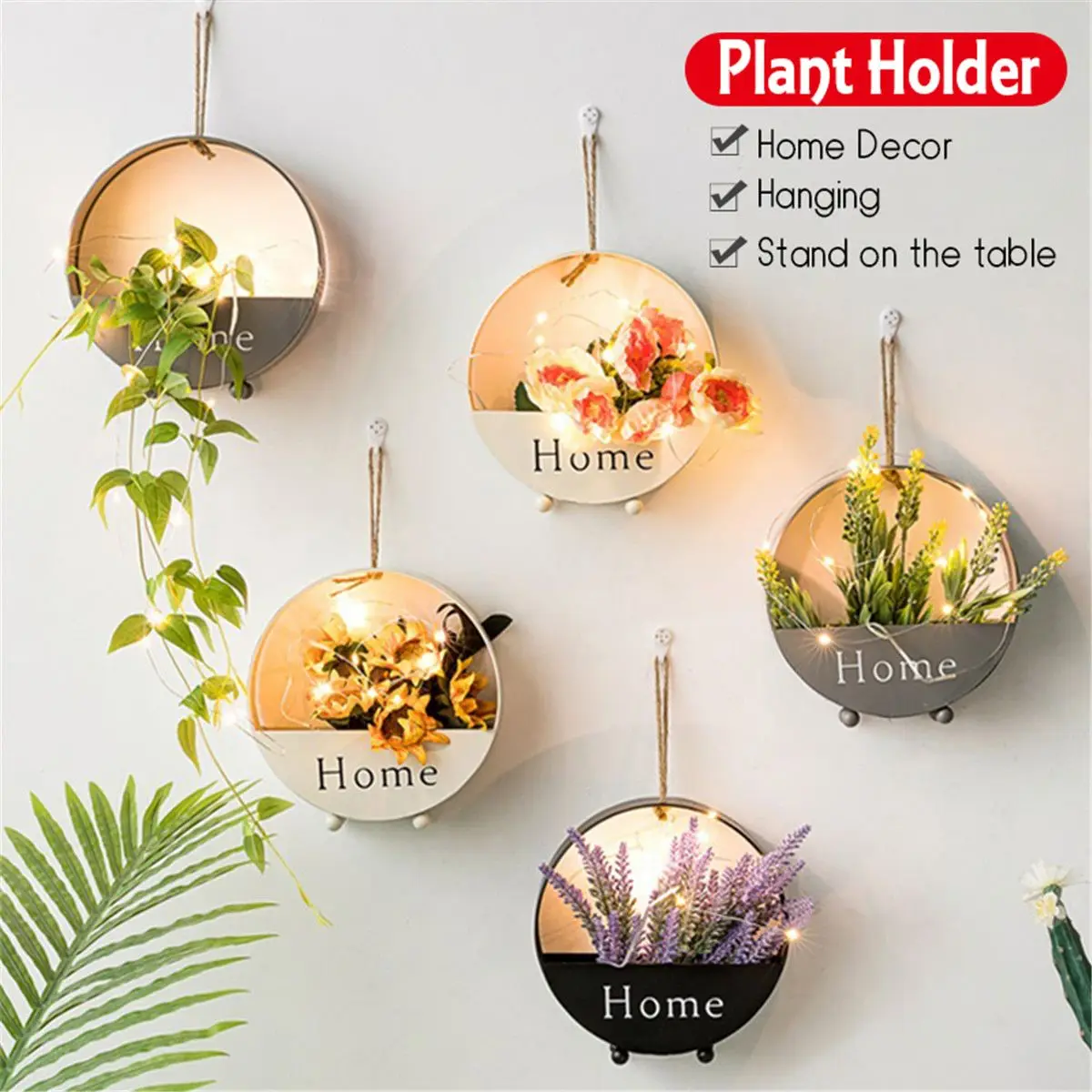 

Hanging Flower Pot Iron Plant Holders Hanging Planter for Countyard Balcony Decorations Wall Plant Pots