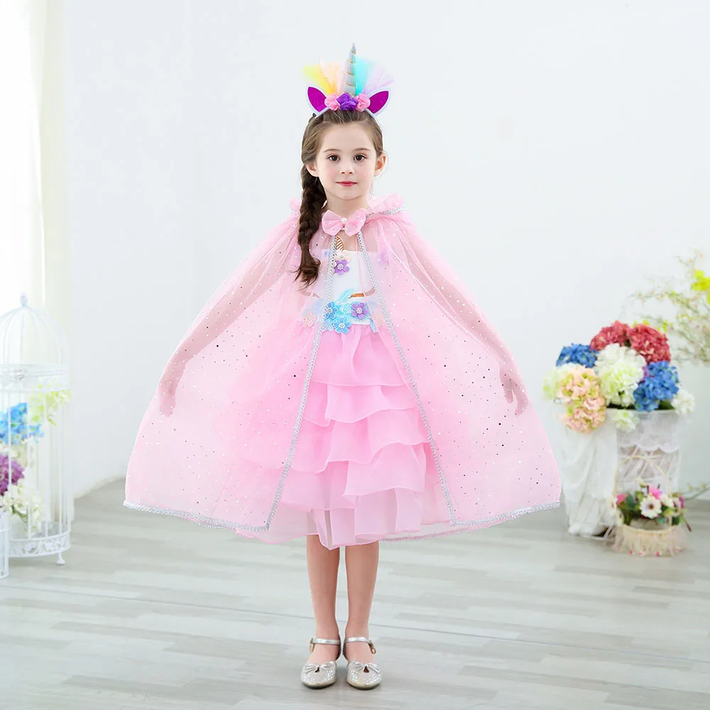 

Girls Mesh Cloak Children Hooded Tulle Bow Elsa Cape Baby Kids Witch Cosplay Costume Birthday Party Christmas Halloween Clothes