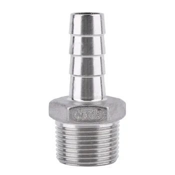 

BSP 3/4" Stainless Steel SS304 Male Thread Pipe Fitting x Barb Hose Tail Reducer Pagoda Joint Coupling Connector raccord