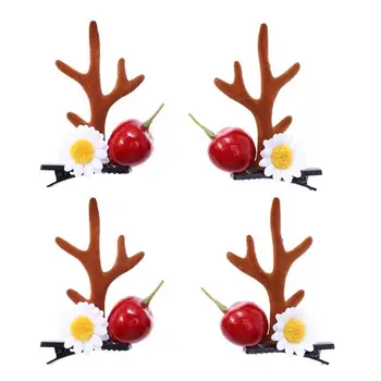 

2pcs Antlers Hairpin Creative Handwork Lovely Cute Hair Clip Hair Barrettes for Makeup Supplies Girls