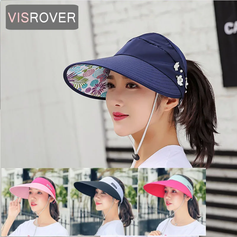 Visrover летние шляпы для женщин Складная УФ Защита Солнцезащитная шляпа козырек