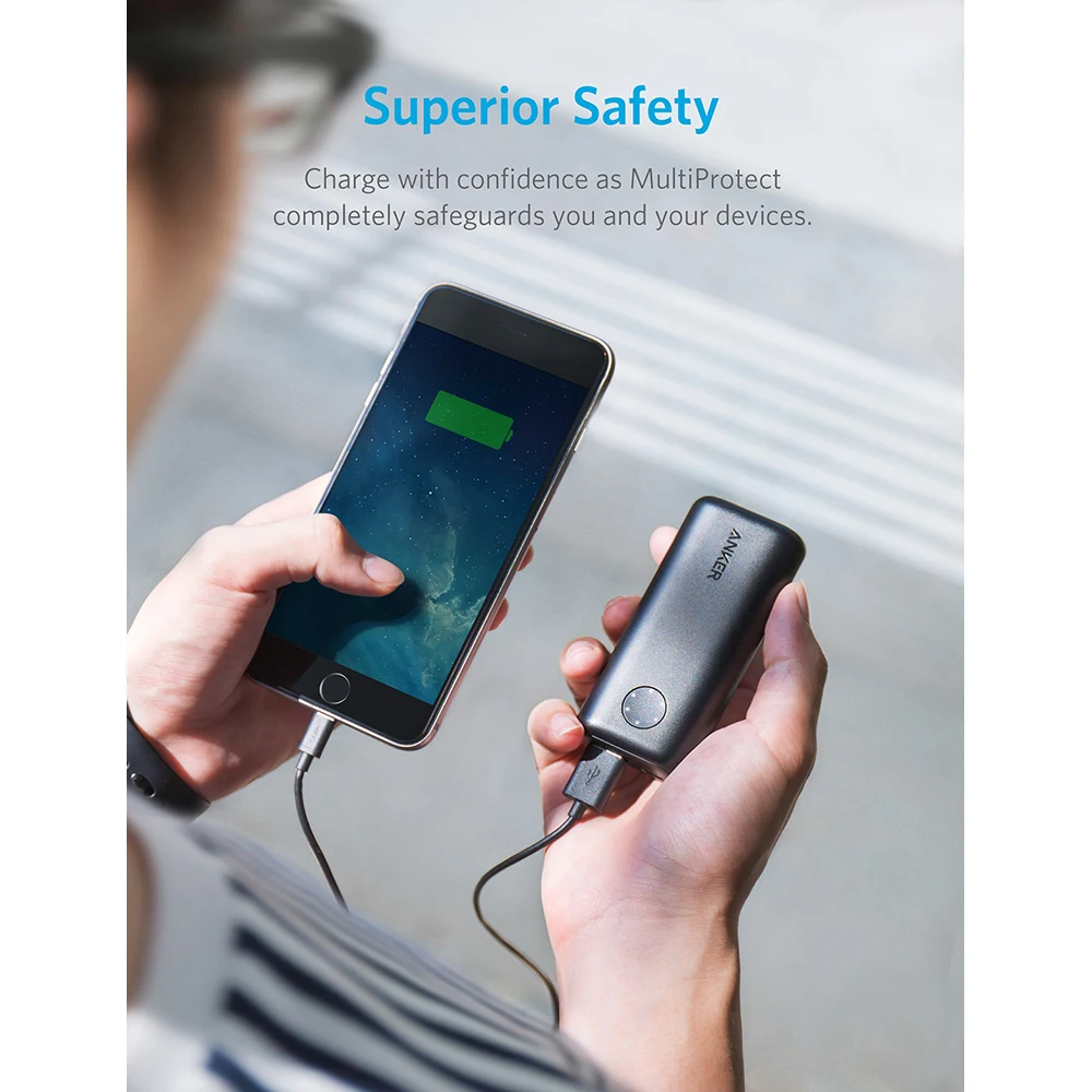Anker PowerCore II 6700 компактное портативное зарядное устройство для iPhone X/8/8 Plus samsung и
