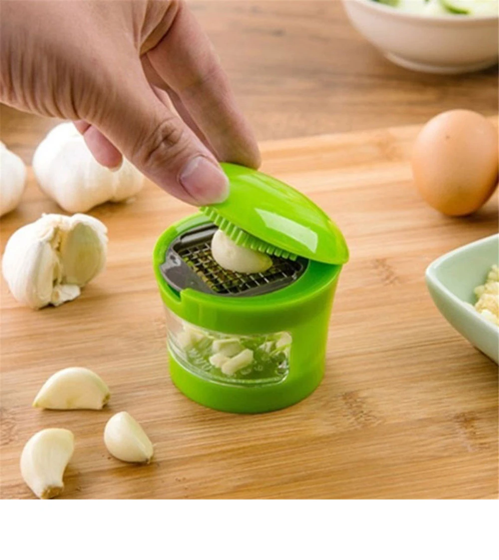 Mini Portable Garlic Grater ABS Stainless Steel Chopper Slicer Hand Presser Grinder Crusher Kitchen Tool Garlic Presse