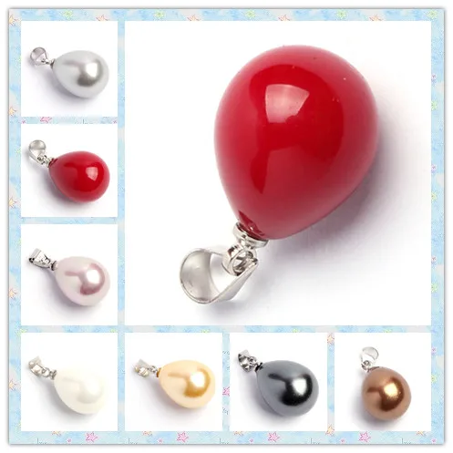 

nice 12x16mm 8 colors Shell Pearl 925 Sterling Silver Drop Pendant