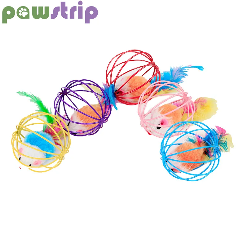 

pawstrip 1pc False Mouse Cat Toy Interactive Mouse in Rat Cage Ball Toy For Cats Gatos Jouet Chat Juguetes Para Gatos Katten