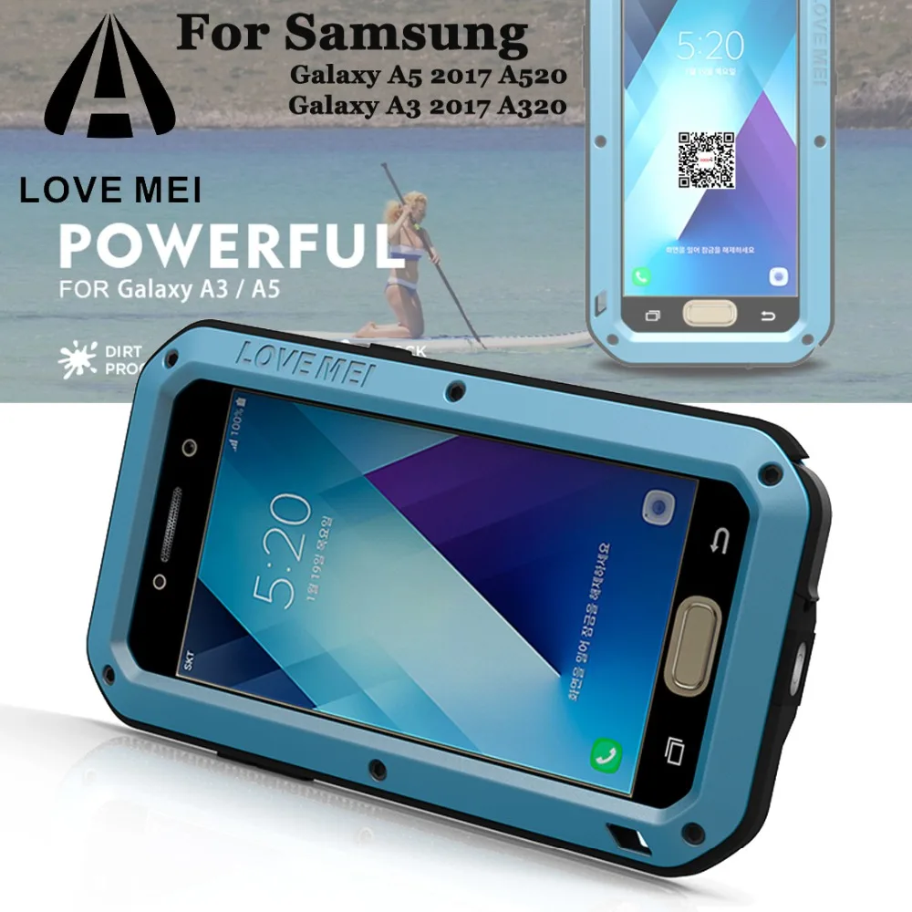 imágenes para Para Samsung Galaxy A5 2017 A520 Caso AMOR MEI Choque Suciedad a prueba de Agua de Metal Resistente Armadura Cubierta de la Caja Del Teléfono para la Galaxia A3 A320 imágenes para Para Samsung Galaxy A5 2017 A520 Caso AMOR MEI Choque Suciedad a prueba de Agua de Metal Resistente Armadura Cubierta de la Caja Del Teléfono para la Galaxia A3 A320