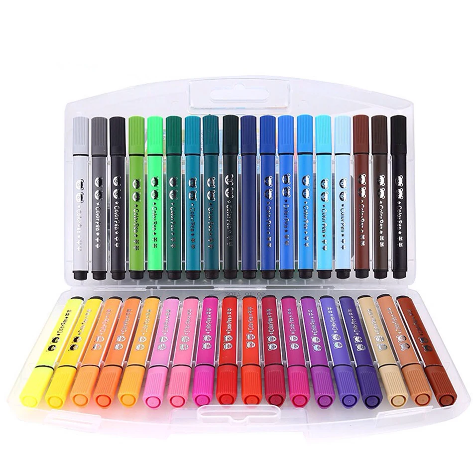 

Art Marker Drawing 12/18/24/36/48 Color Pen Set Colors Children Watercolor Pen Safe Non-toxic Water Washing Graffiti
