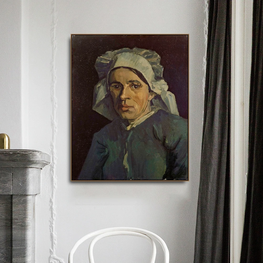

Head of a woman by Von Gogh Poster and Print Canvas Painting Calligraphy Home Decor Wall Art Pictures for Living Room Bedroom