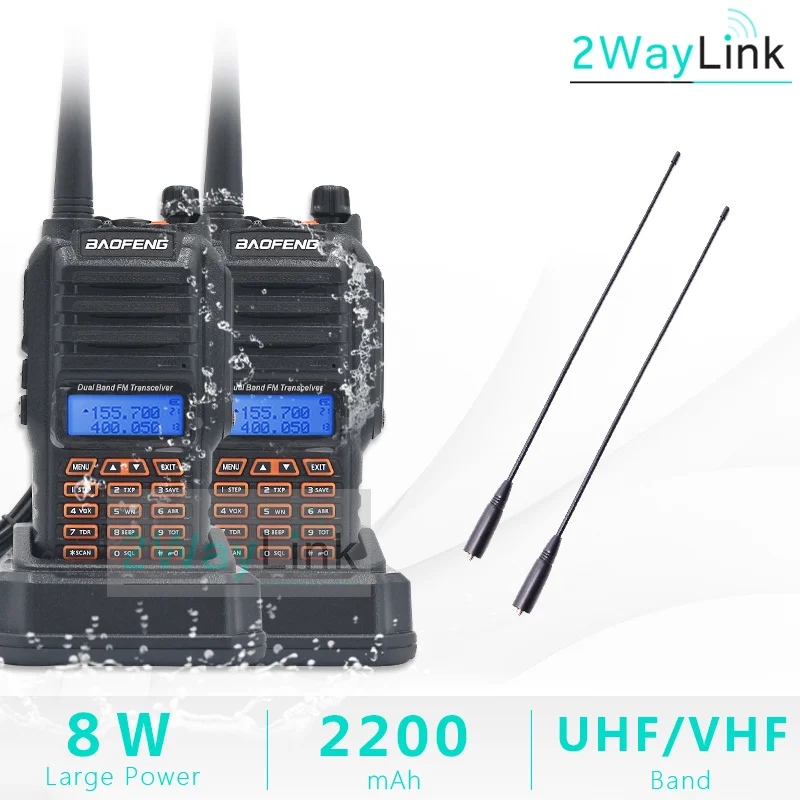 Обновление Baofeng UV-9R IP67 Водонепроницаемый УФ Двухдиапазонный 136-174/400-520MHz Ham Радио Baofeng 8 Вт рация 10 км UV-9R плюс UV-XR - Цвет: Add 2PCS NA-771