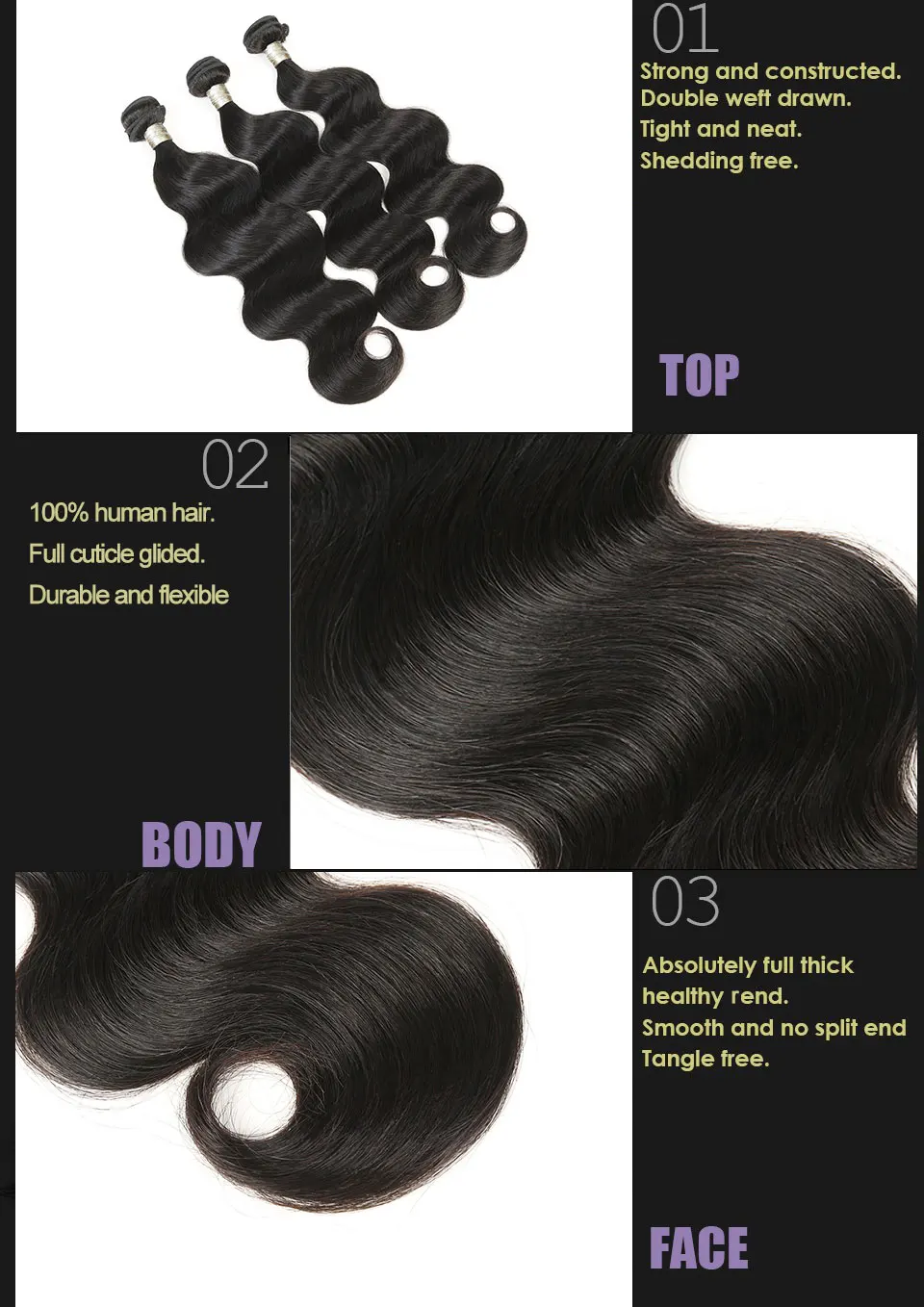 Malaysian Body Wave Virgin Hair 3 Bundles Deals Human Hair Weave Bundles Alimice Hair Weaving Natural Color Hair Weft Extensions (1)