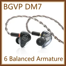BGVP DM7 6BA IEM наушники в ухо Ноулз сонион 6 сбалансированная арматура HiFi монитор Студия DJ стерео спортивные MP3 наушники MMCX кабель