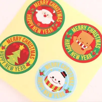 240pcs Vintage Christmas Stamp Design gift seal label stickers for Handmade Product Party Favor Gift Bag Candy Box Decor