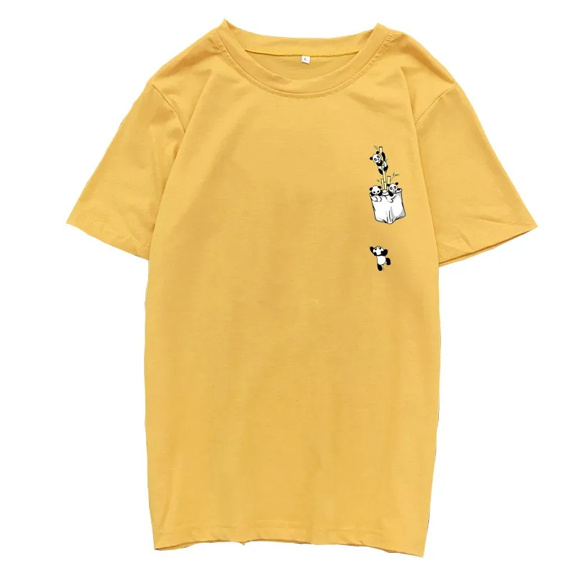 

Harajuku T Shirt Women Korean Casual Short Sleeve T-shirt Female Kawaii Cartoon Panda Print Cotton Tops Shirts Camiseta Feminina