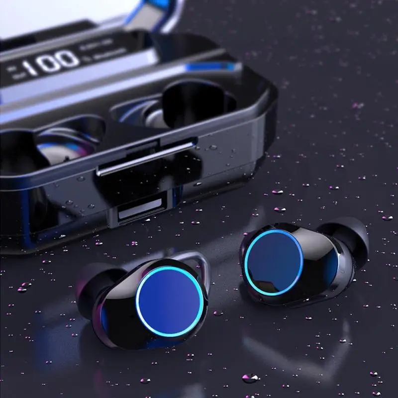 G02 Tws 5.0 Bluetooth 9d Stereo Earphone Wireless Earphones Ipx7 Waterproof Earphones 3300mah Led Smart Power Bank Phone