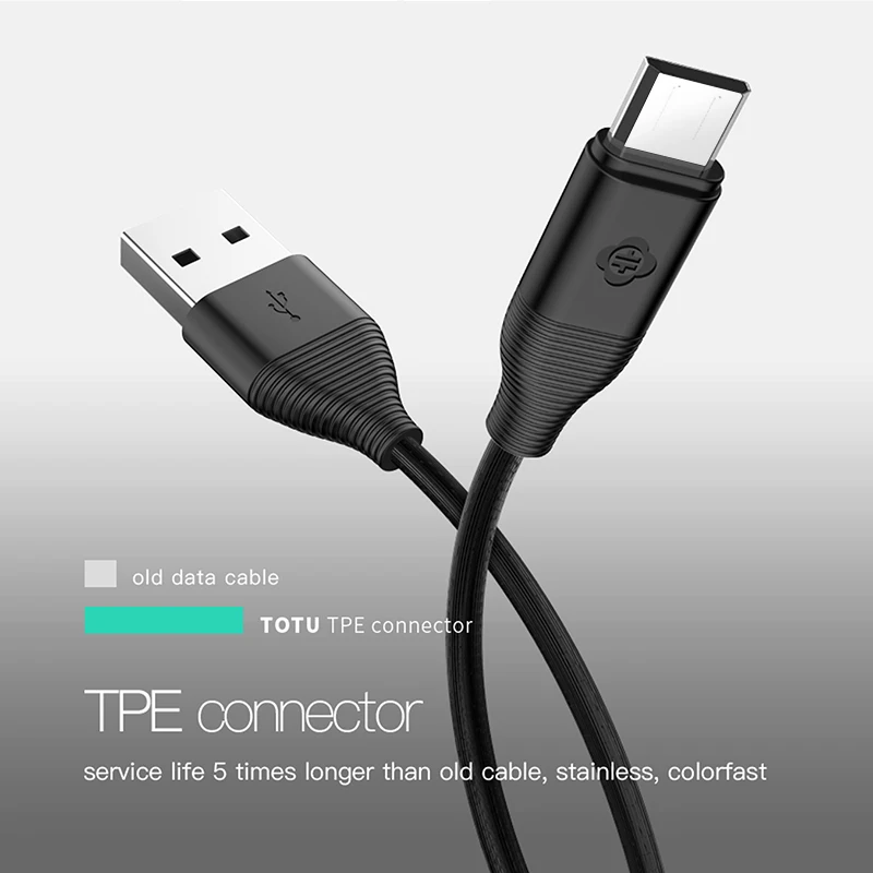 TOTU مايكرو كابل usb لسامسونج XiaoMi 5 V/2.1A سريع شاحن تاريخ مزامنة كابلات شحن الهاتف المحمول