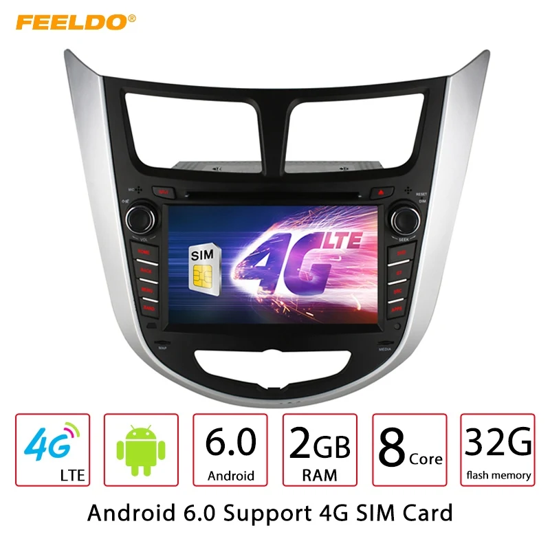 Discount FEELDO 7" Android 6.0 (64bit) DDR3 2G/32G/4G LTE Octa Core Car DVD GPS Radio Head Unit For Hyundai Verna/Accent/Solaris/i25 0 Discount FEELDO 7" Android 6.0 (64bit) DDR3 2G/32G/4G LTE Octa Core Car DVD GPS Radio Head Unit For Hyundai Verna/Accent/Solaris/i25 0
